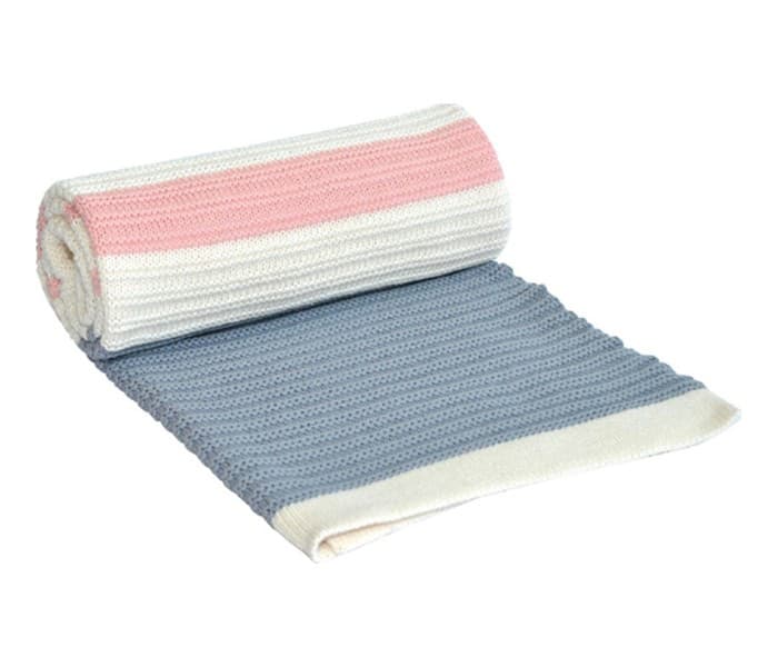 KIKKA BOO Ćebence za bebe STRIPES Light Blue - Pink 31103010023