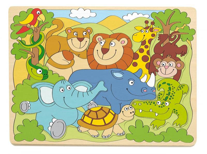 WOODY Drveni puzzle 9 delova Afričke životinje 91930