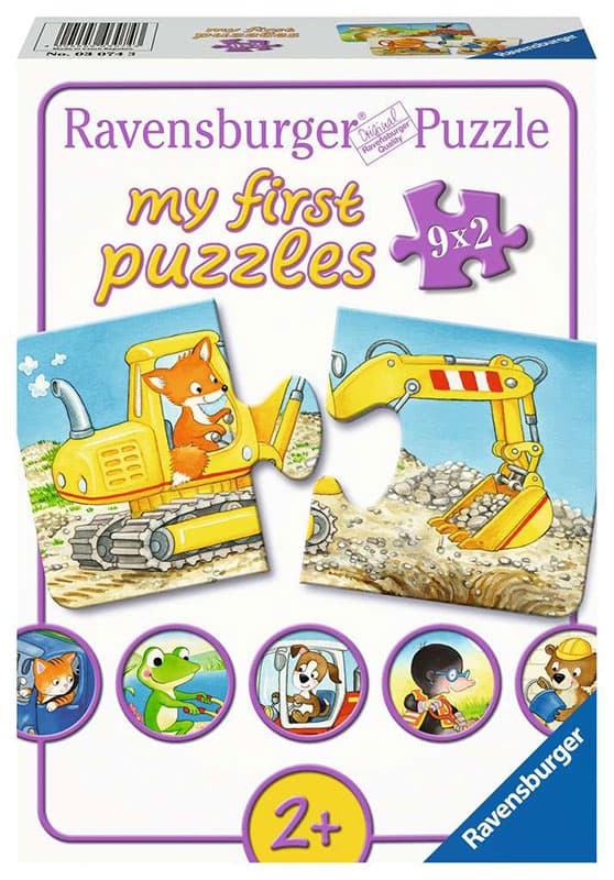 Moja prva slagalica Životinje na gradilištu 9x2 dela Ravensburger 03074