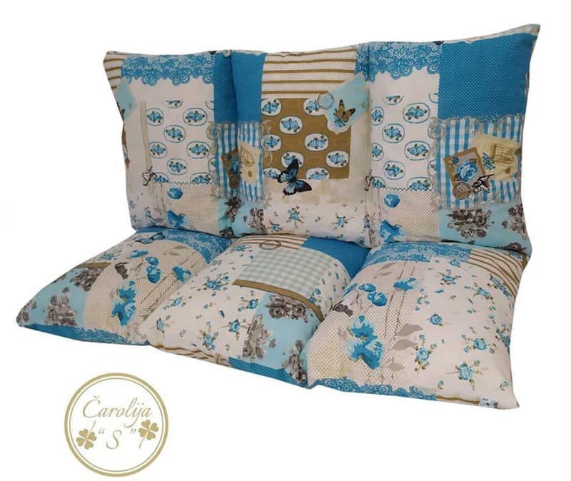 Jastuk Za Baštensku Ljuljašku 120 x 50 x 50 cm Blue PATCHWORK