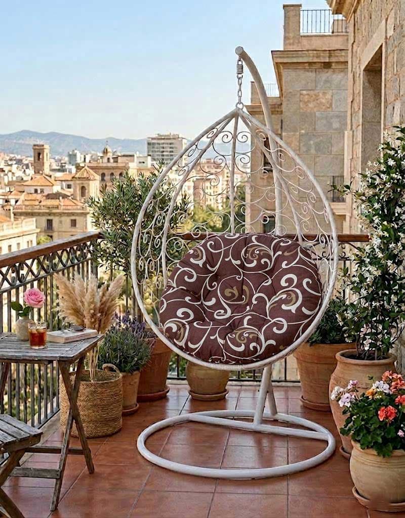 Jastuk Za Jaje Baštensku Ljuljašku - 140 cm - Brown Ornament