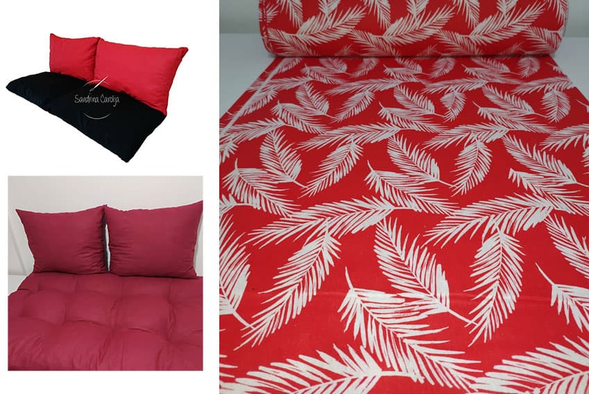Jastuci za garniture od paleta - 130 x 50 x 50 cm - Flora Red