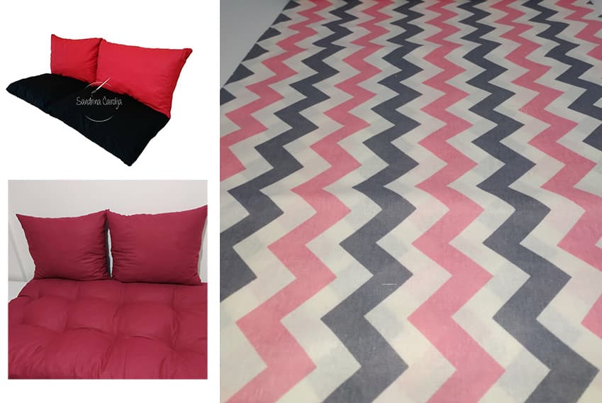 Jastuci za garniture od paleta - 160 x 50 x 50 cm - Cik Cak Red